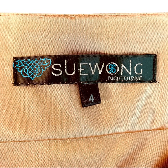 Sue Wong Silk Copper Cocktail Dress - Picture 8 of 12